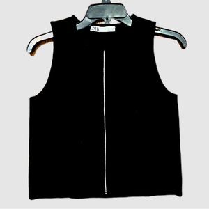 Zara Solid Black Tank w/White Line